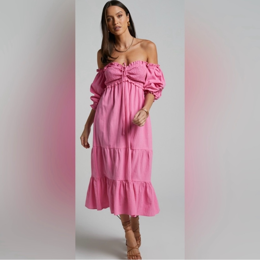 Pink Puff Sleeve Dress